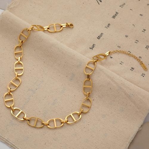 Fashion Stainless Steel Jewelry Sets, 304 Stainless Steel, Vacuum Ion Plating, fashion jewelry & for woman, golden Approx 21 cm [