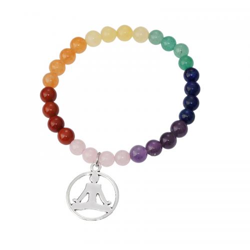 Pulsera de Piedras Preciosas, con aleación de zinc, Joyería & para mujer, multicolor, longitud:aproximado 18 cm, Vendido por UD