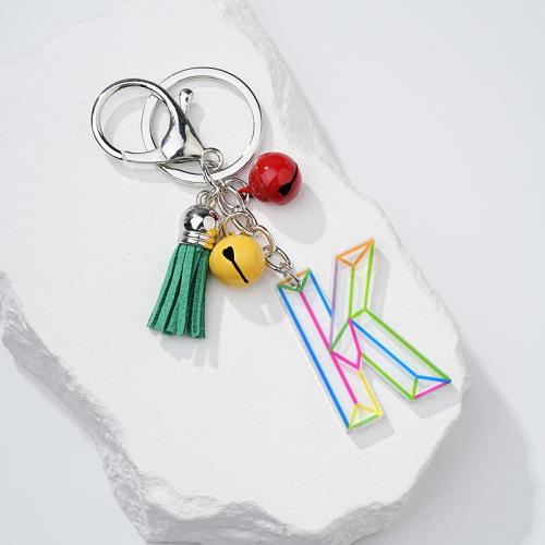 Acrylic Key Chain, Zinc Alloy, with Acrylic, Alphabet Letter, multifunctional & Unisex [