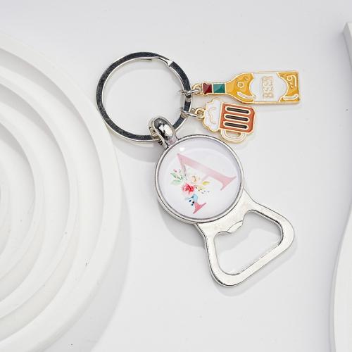 Glass Key Chain, Zinc Alloy, with Glass, multifunctional & Unisex [