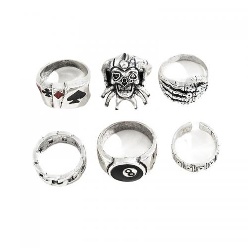 Zinc Alloy Ring Set, plated, Unisex & enamel & hollow, US Ring 