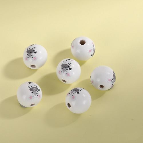 Printing Wood Beads, Round, DIY 16mm, Approx 