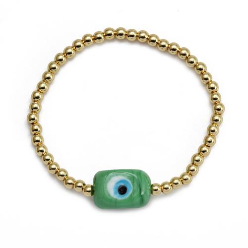 Evil Eye Schmuck Armband, Messing, mit Lampwork, goldfarben plattiert, Modeschmuck & unisex & böser Blick- Muster, keine, verkauft von PC[