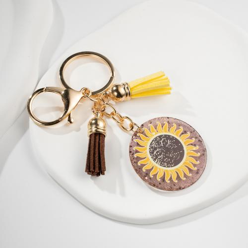 Acrylic Key Chain, Zinc Alloy, with PU Leather & Acrylic, multifunctional & Unisex 