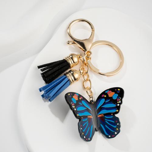 Acrylic Key Chain, Zinc Alloy, with PU Leather & Acrylic, multifunctional & Unisex 