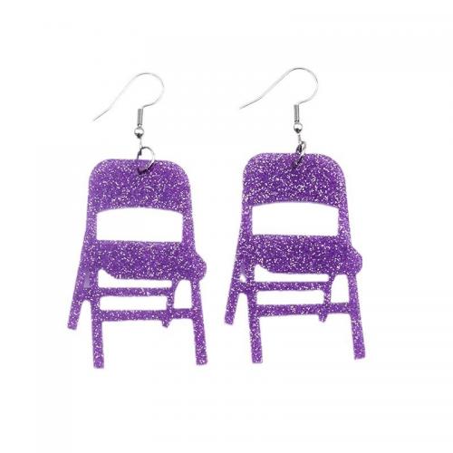 Acrylic Drop Earring, Chair, stoving varnish, fashion jewelry & for woman [