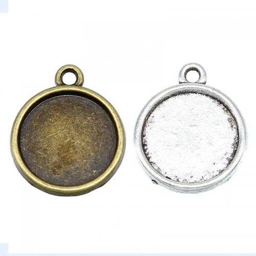 Pendantif en Alliage de zinc  , Plat rond, Placage, DIY, plus de couleurs à choisir Diamètre inté Environ 14mm, Environ Vendu par sac[