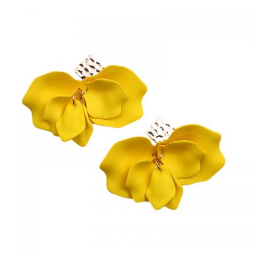 Acrylic Drop Earring, petals, painted, fashion jewelry & for woman [