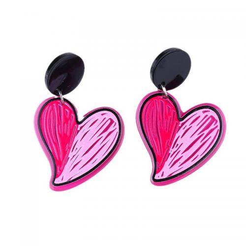 Acrylic Drop Earring, painted, fashion jewelry & for woman [