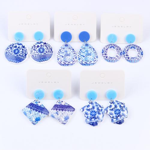 Acrylic Drop Earring & printing & for woman 