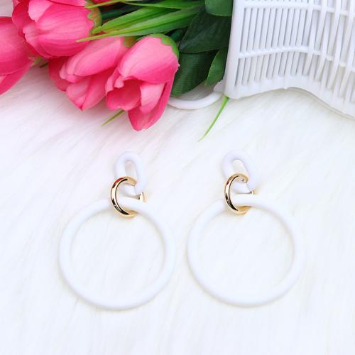 Acrylic Drop Earring, Round, painted, fashion jewelry & for woman & hollow 