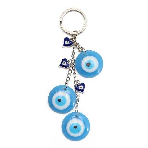 Evil Eye Key Chain, Zinc Alloy, with Lampwork & Plastic & Unisex & evil eye pattern & enamel 