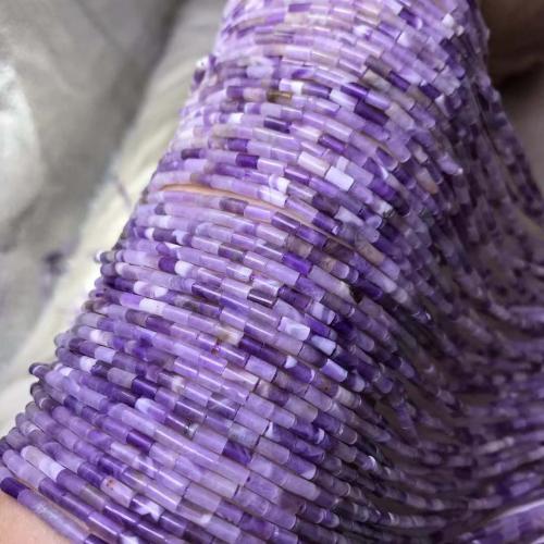 Natural Amethyst Beads, Column, DIY, purple Approx 38 cm [