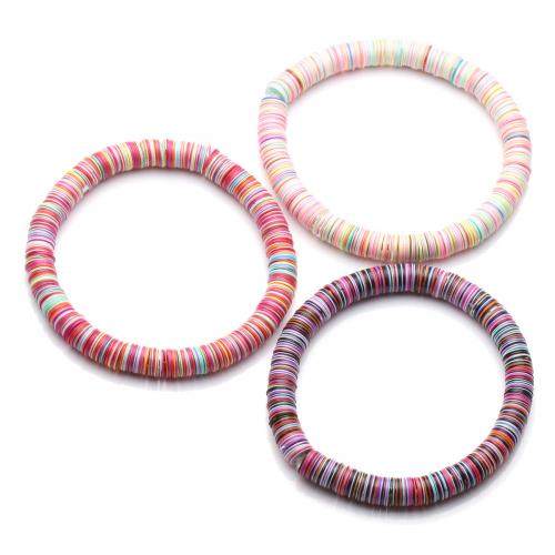 Fimo Armbänder, Polymer Ton, mit elastischer Faden, flache Runde, Modeschmuck & unisex, keine, Länge:ca. 16 cm, verkauft von PC