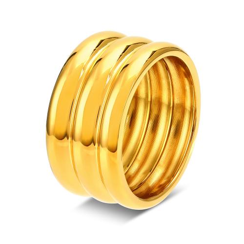 Titan Stahl Fingerring, Titanstahl, 18K vergoldet, Modeschmuck & verschiedene Größen vorhanden & für Frau, goldfarben, width 11mm, verkauft von PC[