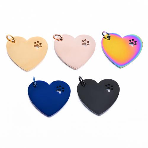 pendentifs de cœur en inox , Acier inoxydable 304, coeur, Placage, DIY, plus de couleurs à choisir Vendu par PC[