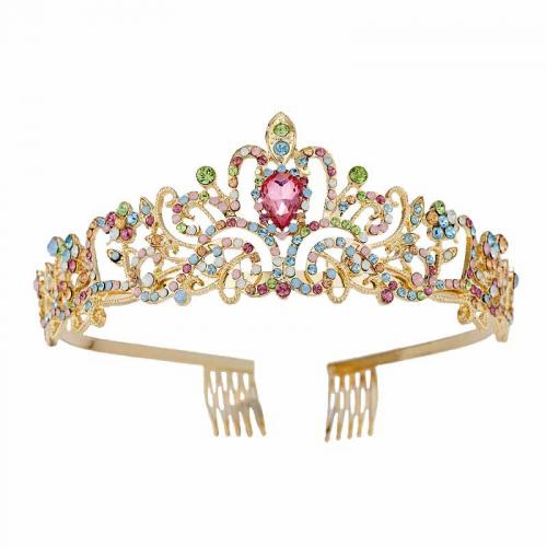 Bridal Tiaras, Zinc Alloy, with Rhinestone, fashion jewelry & for woman & with rhinestone cm .5 cm [