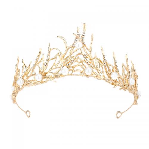 Bridal Tiaras, Zinc Alloy, with Rhinestone & Plastic Pearl, fashion jewelry & for woman & with rhinestone cm .5 cm 