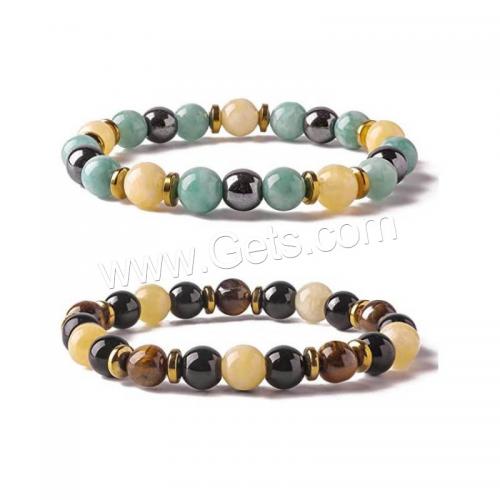 Pulsera de Piedras Preciosas, con aleación de zinc, Esférico, chapado en color dorado, Joyería & unisexo, más colores para la opción, longitud:aproximado 18-20 cm, Vendido por UD[