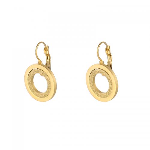 Boucles d'oreilles en acier titane, Placage ionique sous vide, bijoux de mode & styles différents pour le choix & pour femme & creux & givré, plus de couleurs à choisir, protéger l'environnement, sans nickel, plomb et cadmium, 18mm, Vendu par PC