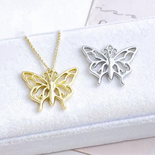 Zinc Alloy Hollow Pendants, Butterfly, plated, DIY [