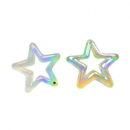 Plating Acrylic Beads, Star, UV plating, DIY & luminated, 47mm, Approx 