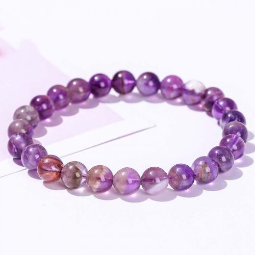 Bracelets quartz, améthyste, Rond, bijoux de mode & normes différentes pour le choix & pour femme, violet Environ 18 cm, Vendu par PC