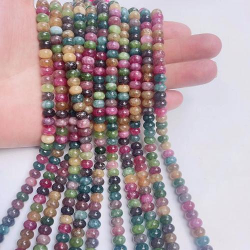 Perles de Tourmaline naturels, abaque, poli, DIY & normes différentes pour le choix, couleurs mélangées Environ 38 cm, Vendu par brin