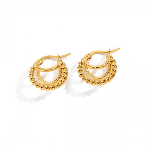 Boucles d'oreilles en acier titane, Plaqué or 18K, bijoux de mode & pour femme, doré Vendu par paire