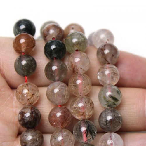 Perles Quartz rutile, Rond, DIY & normes différentes pour le choix, Vendu par brin