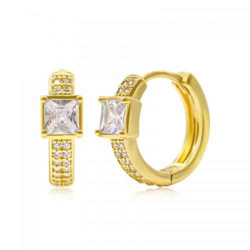 Cubic Zirconia Micro Pave Brass Earring, plated, micro pave cubic zirconia & for woman [