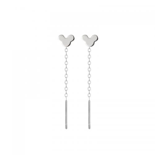 Argent sterling 925 boucles d'oreilles chaîne, styles différents pour le choix & pavé de micro zircon & pour femme, 40mm, Vendu par paire