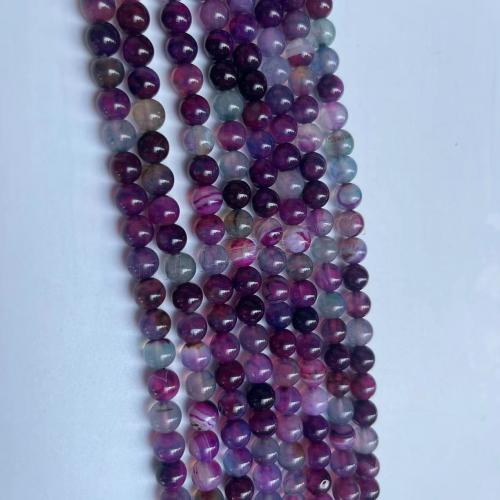 Natural Lace Agate Beads, Round, polished, DIY purple 