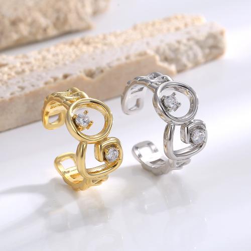 Rhinestone Brass Finger Ring, plated, fashion jewelry & for woman & with rhinestone inner diameter 17mm 