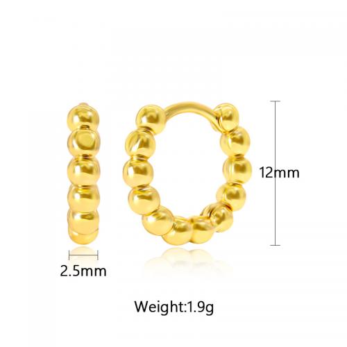 Brass Huggie Hoop Earring, plated, for woman, golden [