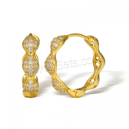 Cubic Zirconia Micro Pave Brass Earring, plated, micro pave cubic zirconia & for woman, golden [