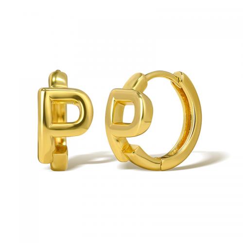 Brass Huggie Hoop Earring, plated, for woman, golden [