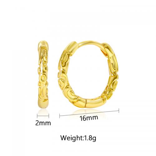 Brass Huggie Hoop Earring, plated, for woman [