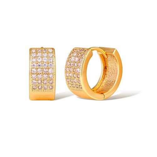 Cubic Zirconia Micro Pave Brass Earring, plated, micro pave cubic zirconia & for woman, Champagne [