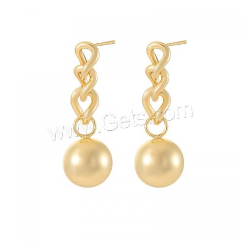 Brass Stud Earring, plated & for woman [