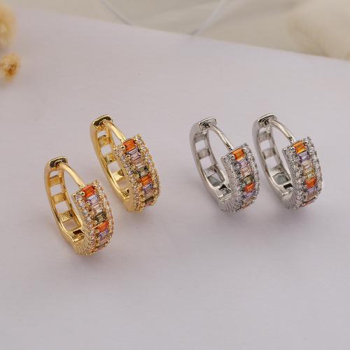 Cubic Zirconia Micro Pave Brass Earring, fashion jewelry & micro pave cubic zirconia & for woman 