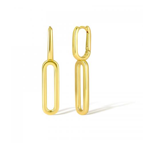 Brass Huggie Anneau d'oreille, laiton, Placage, pour femme, doré, Vendu par paire[