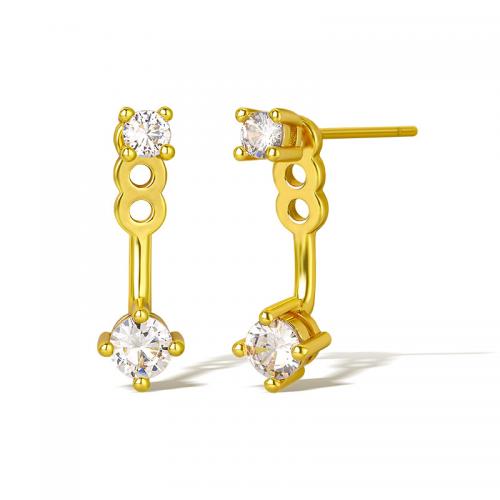 Cubic Zirconia Micro Pave Brass Earring, plated, micro pave cubic zirconia & for woman 