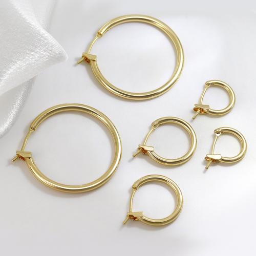 Brass Huggie Anneau d'oreille, laiton, Placage, normes différentes pour le choix & pour femme, doré, Vendu par paire[