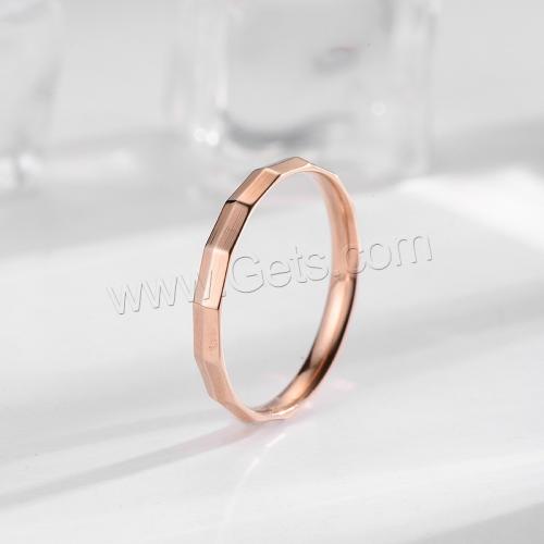 Titan Stahl Fingerring, Titanstahl, Vakuum-Ionen-Beschichtung, Modeschmuck & verschiedene Größen vorhanden & für Frau, Roségold, frei von Nickel, Blei & Kadmium, verkauft von PC[