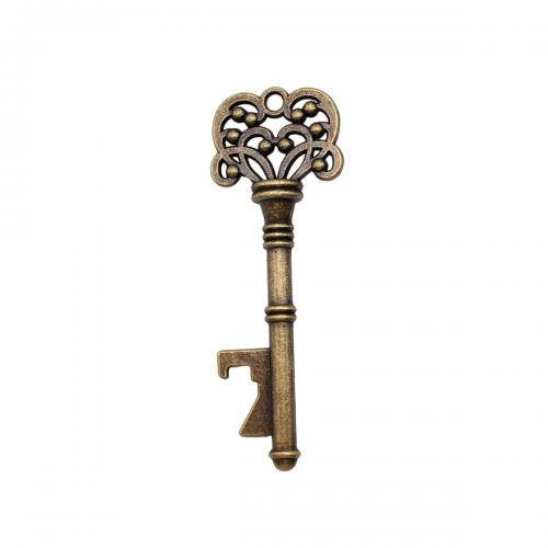 Zinc Alloy Key Pendants, plated, fashion jewelry & DIY & hollow [