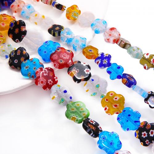 Бусины Millefiori Slice Lampwork, Millefiori Lampwork, Форма цветка, DIY & разный размер для выбора, разноцветный, отверстие:Приблизительно 1mm, продается Strand