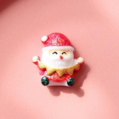 Mobile Phone DIY Decoration, Resin, Santa Claus, Christmas Design, mixed colors Approx 