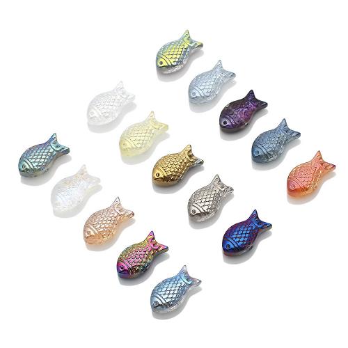 Plaqué Perles de verre, poisson, DIY, plus de couleurs à choisir Environ 1.2mm, Environ Vendu par sac