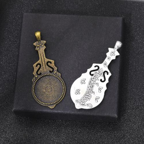 Zinc Alloy Pendant Cabochon Setting, Guitar, plated, DIY 25mm Approx 4mm [